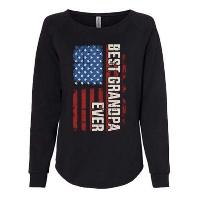 Best Grandpa Ever With Us American Flag Vintage Father's Day Gift Womens California Wash Sweatshirt