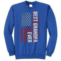 Best Grandpa Ever With Us American Flag Vintage Father's Day Gift Tall Sweatshirt