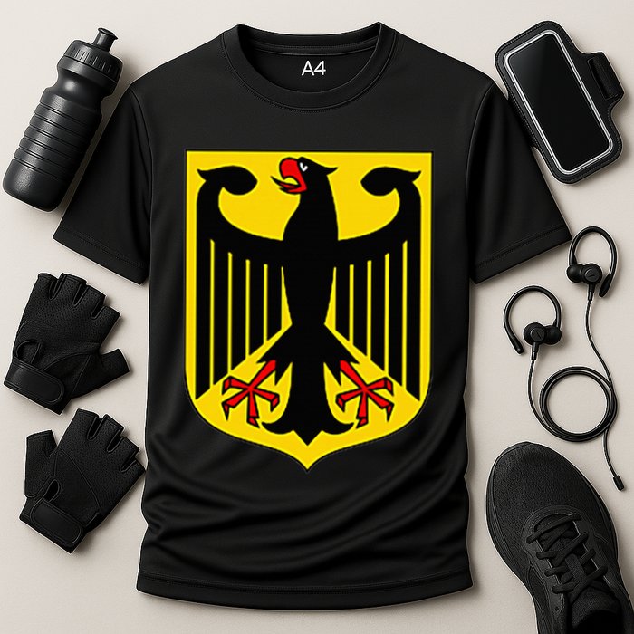 Badge Germany Flag Cool German Flags Cooling Performance Crew T-Shirt