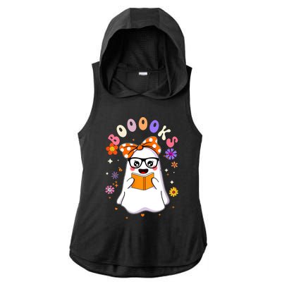 Booooks Ghost Funny Halloween Teacher Book Library Reading Great Gift Ladies PosiCharge Tri-Blend Wicking Draft Hoodie Tank