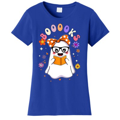 Booooks Ghost Funny Halloween Teacher Book Library Reading Great Gift Women's T-Shirt