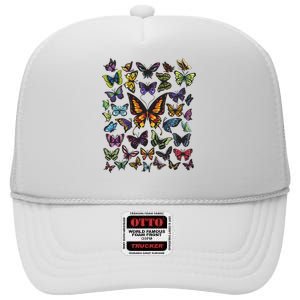 Butterfly Gift For Men Women Butterfly Lover Collection High Crown Mesh Back Trucker Hat