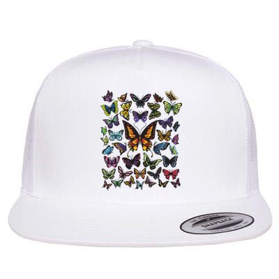 Butterfly Gift For Men Women Butterfly Lover Collection Flat Bill Trucker Hat