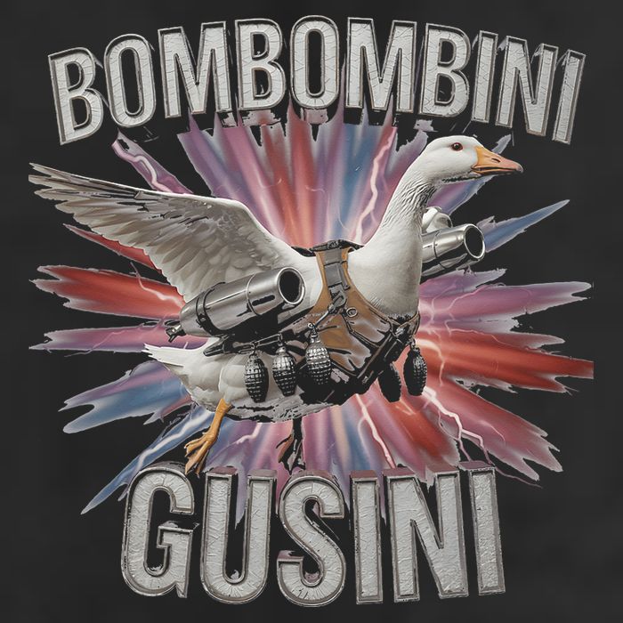 Bombombini Gusini Funny Italian Brainrot Meme Bootleg 7 Panel Mesh Trucker Snapback Hat