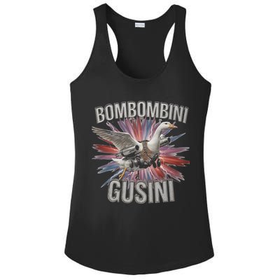 Bombombini Gusini Funny Italian Brainrot Meme Bootleg Ladies PosiCharge Competitor Racerback Tank