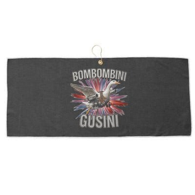Bombombini Gusini Funny Italian Brainrot Meme Bootleg Large Microfiber Waffle Golf Towel
