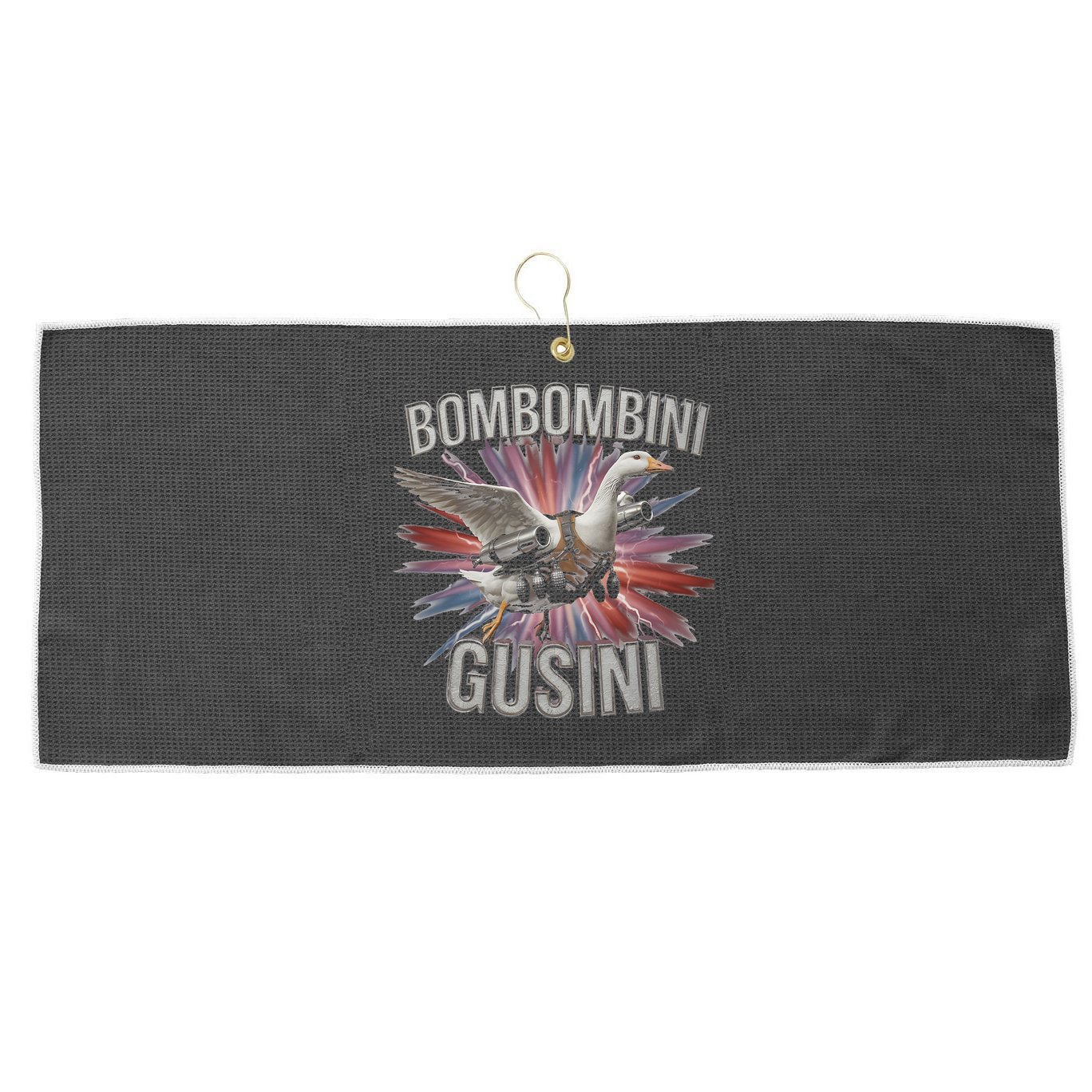 Bombombini Gusini Funny Italian Brainrot Meme Bootleg Large Microfiber Waffle Golf Towel