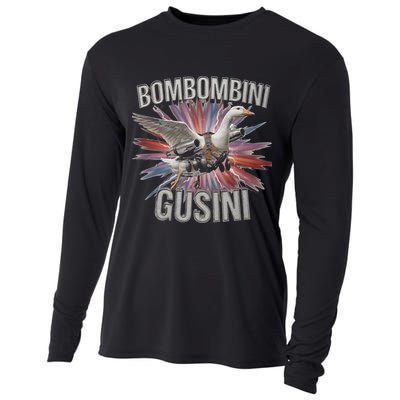 Bombombini Gusini Funny Italian Brainrot Meme Bootleg Cooling Performance Long Sleeve Crew
