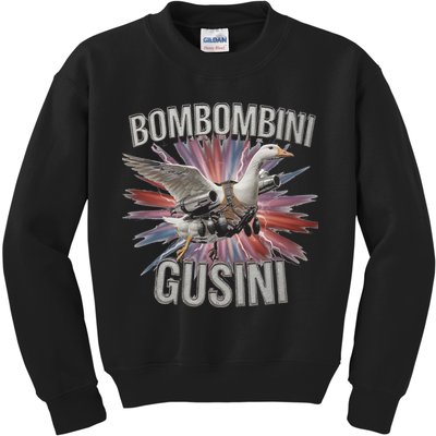 Bombombini Gusini Funny Italian Brainrot Meme Bootleg Kids Sweatshirt