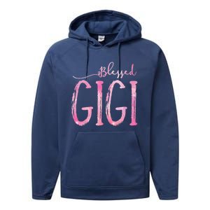 Blessed Gigi For Grandma Christmas Performance Fleece Hoodie