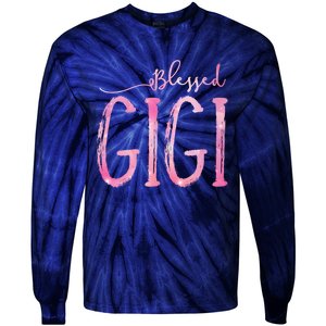 Blessed Gigi For Grandma Christmas Tie-Dye Long Sleeve Shirt