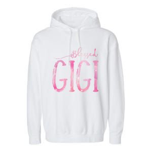 Blessed Gigi For Grandma Christmas Garment-Dyed Fleece Hoodie