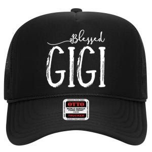 Blessed Gigi For Grandma Mothers Day Christmas High Crown Mesh Back Trucker Hat