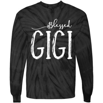 Blessed Gigi For Grandma Mothers Day Christmas Tie-Dye Long Sleeve Shirt