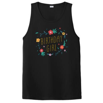 Birthday Girl Floral PosiCharge Competitor Tank