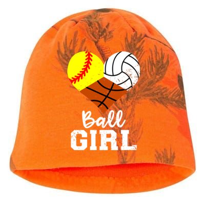 Ball Girl Funny Softball Volleyball Basketball Girl Kati - Camo Knit Beanie