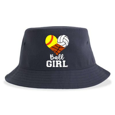 Ball Girl Funny Softball Volleyball Basketball Girl Sustainable Bucket Hat