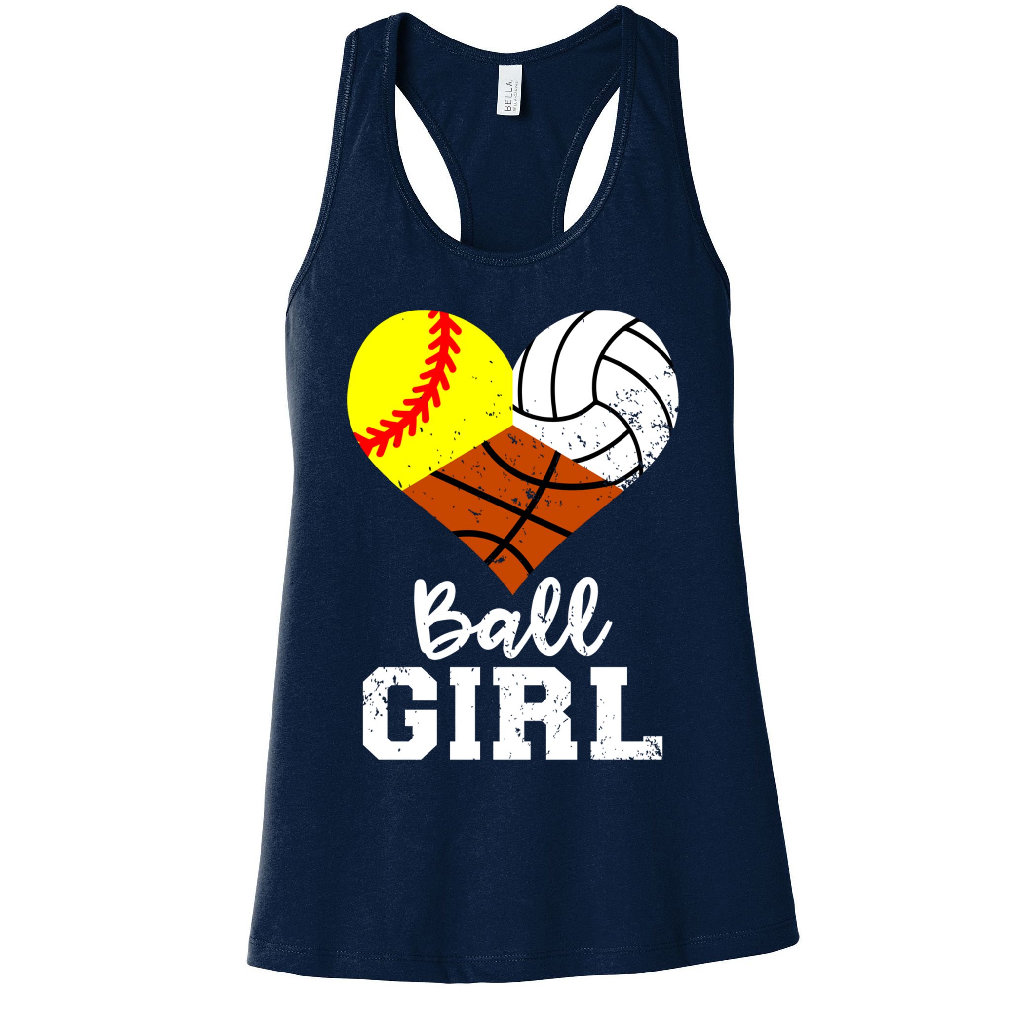 Ball Girl Funny Softball Volleyball Basketball Girl Womens Tank Top