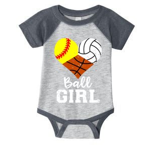 Ball Girl Funny Softball Volleyball Basketball Girl Infant Baby Jersey Bodysuit