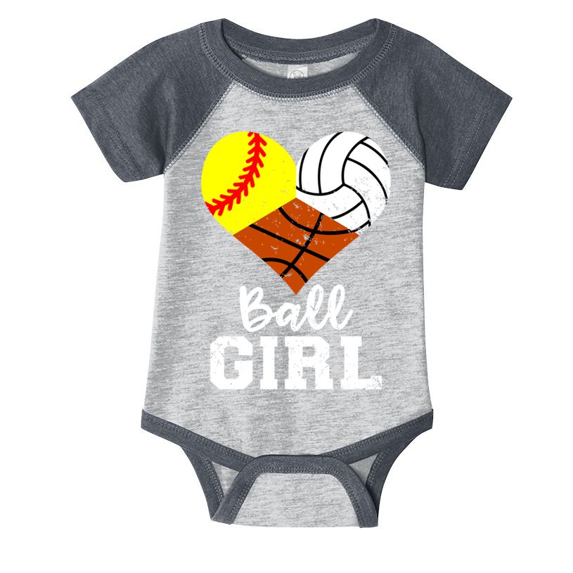 Ball Girl Funny Softball Volleyball Basketball Girl Infant Baby Jersey Bodysuit