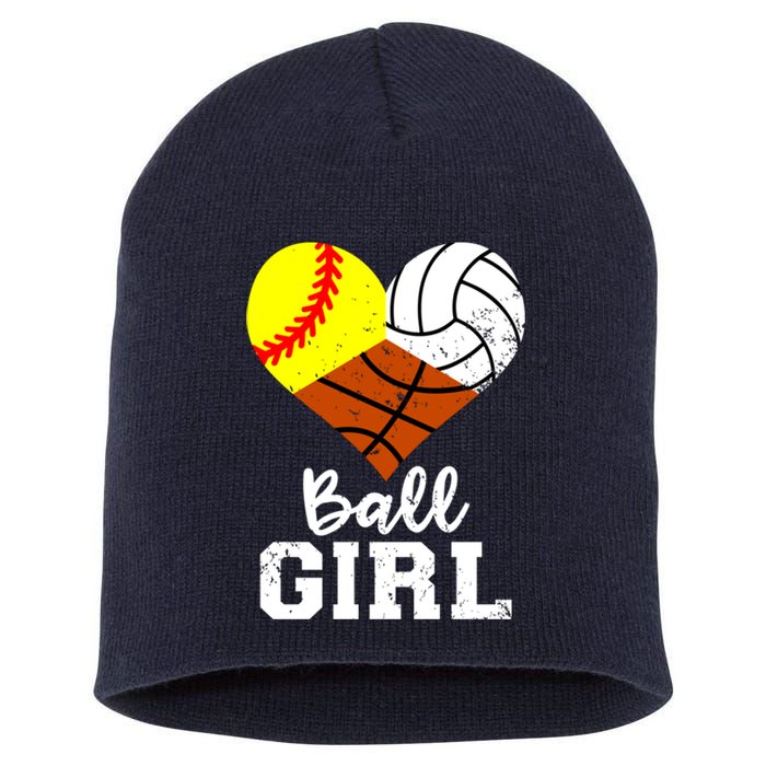 Ball Girl Funny Softball Volleyball Basketball Girl Short Acrylic Beanie