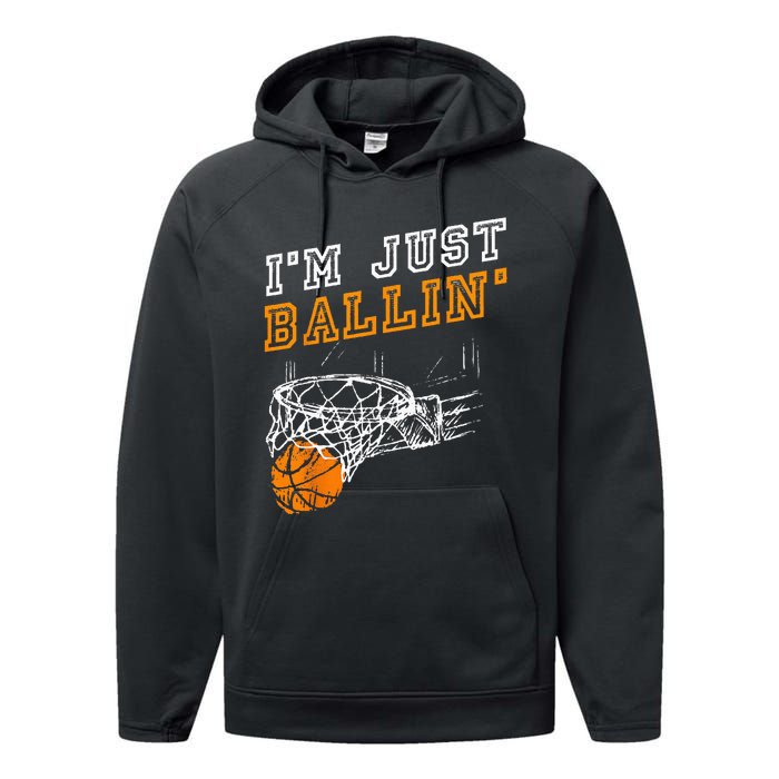 Basketball Gift For Coach Player Men Baller Performance Fleece Hoodie