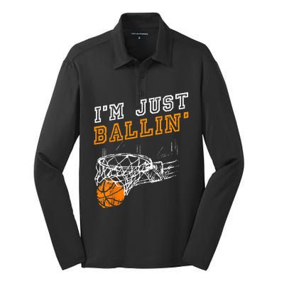 Basketball Gift For Coach Player Men Baller Silk Touch Performance Long Sleeve Polo