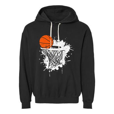 Basketball Gift For Coach Player Men Baller Garment-Dyed Fleece Hoodie