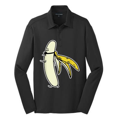 Banana Gift For Men Women Boy Girl Kids Banana Fruit Lover Silk Touch Performance Long Sleeve Polo