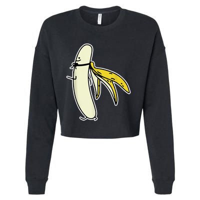 Banana Gift For Men Women Boy Girl Kids Banana Fruit Lover Cropped Pullover Crew