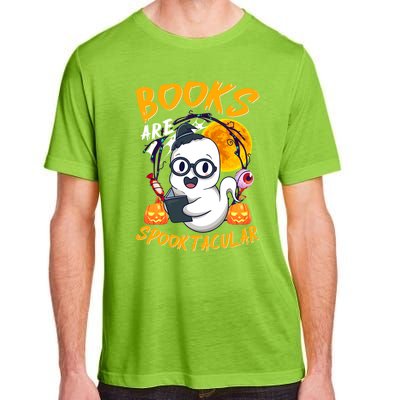 Boooks Ghost Funny Halloween Teacher Book Library Reading Cool Gift Adult ChromaSoft Performance T-Shirt