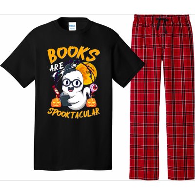 Boooks Ghost Funny Halloween Teacher Book Library Reading Cool Gift Pajama Set