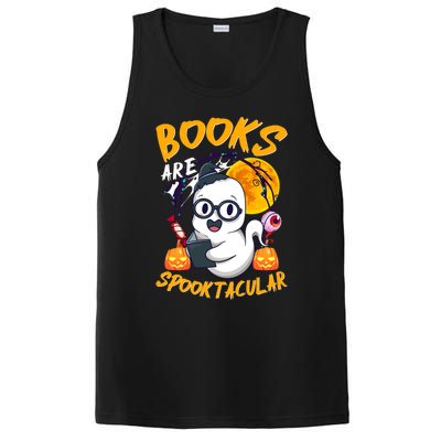 Boooks Ghost Funny Halloween Teacher Book Library Reading Cool Gift PosiCharge Competitor Tank