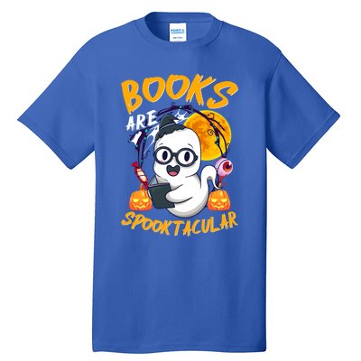 Boooks Ghost Funny Halloween Teacher Book Library Reading Cool Gift Tall T-Shirt