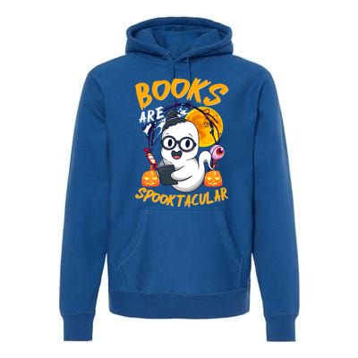 Boooks Ghost Funny Halloween Teacher Book Library Reading Cool Gift Premium Hoodie