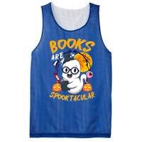 Boooks Ghost Funny Halloween Teacher Book Library Reading Cool Gift Mesh Reversible Basketball Jersey Tank