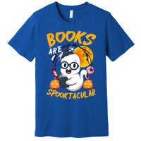 Boooks Ghost Funny Halloween Teacher Book Library Reading Cool Gift Premium T-Shirt