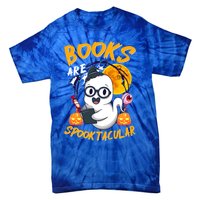 Boooks Ghost Funny Halloween Teacher Book Library Reading Cool Gift Tie-Dye T-Shirt