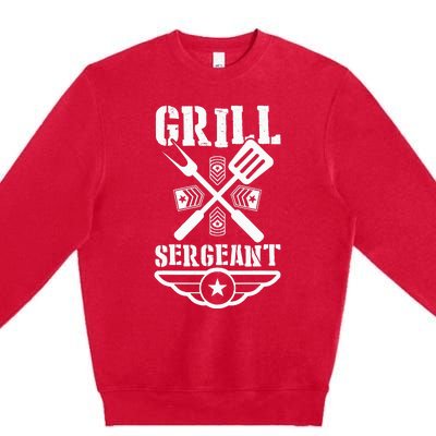 BBQ Grill Funny Retro Meat Lover GRILL SERGEANT Premium Crewneck Sweatshirt