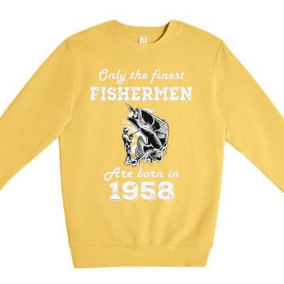 Birthday Gift Fishing Fisherman 1958 64th Birthday Premium Crewneck Sweatshirt