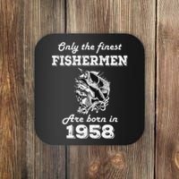 Birthday Gift Fishing Fisherman 1958 64th Birthday Coaster