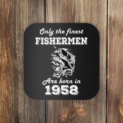 Birthday Gift Fishing Fisherman 1958 64th Birthday Coaster