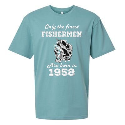 Birthday Gift Fishing Fisherman 1958 64th Birthday Sueded Cloud Jersey T-Shirt