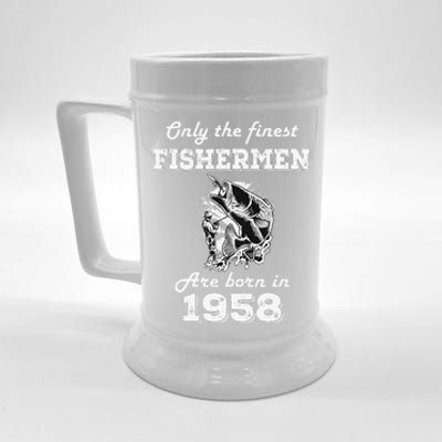 Birthday Gift Fishing Fisherman 1958 64th Birthday Beer Stein