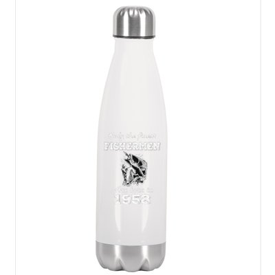 Birthday Gift Fishing Fisherman 1958 64th Birthday Stainless Steel Insulated Water Bottle