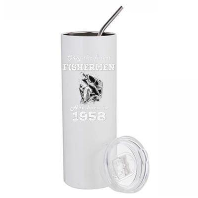 Birthday Gift Fishing Fisherman 1958 64th Birthday Stainless Steel Tumbler