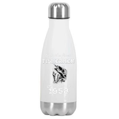 Birthday Gift Fishing Fisherman 1958 64th Birthday Stainless Steel Insulated Water Bottle