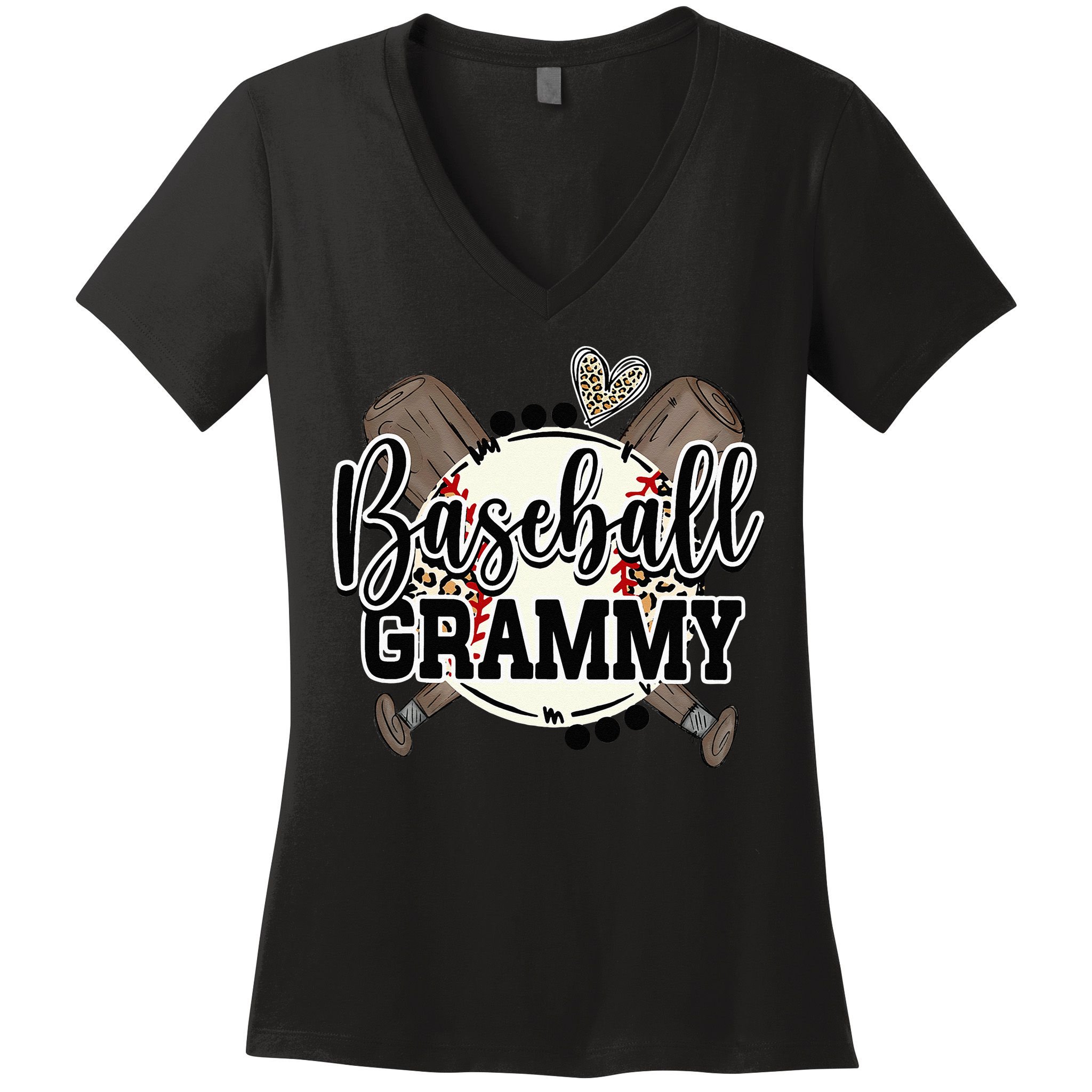 Baseball Grammy Funny Baseball Family Matching Women's V-Neck T-Shirt