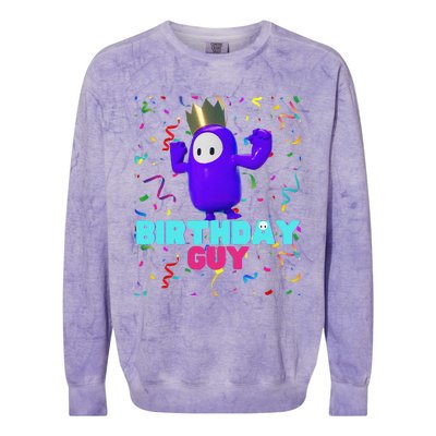 Birthday Guy Fun Popular Video Game Theme Birthday Colorblast Crewneck Sweatshirt