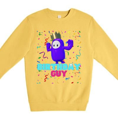 Birthday Guy Fun Popular Video Game Theme Birthday Premium Crewneck Sweatshirt